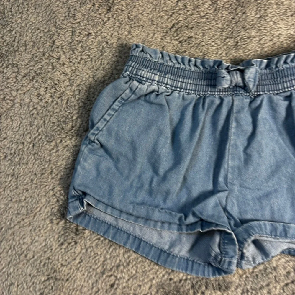 Carters Toddler Girls Blue Chambray Paperbag Waist Denim Shorts 3T 25427010